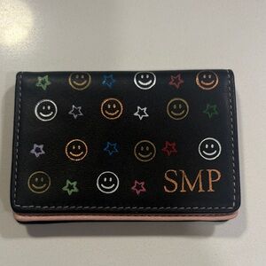 ROYCE New York Black Wallet with Colorful Smiley and Star Design
